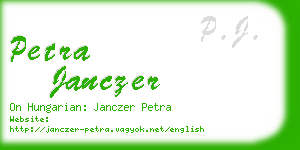 petra janczer business card